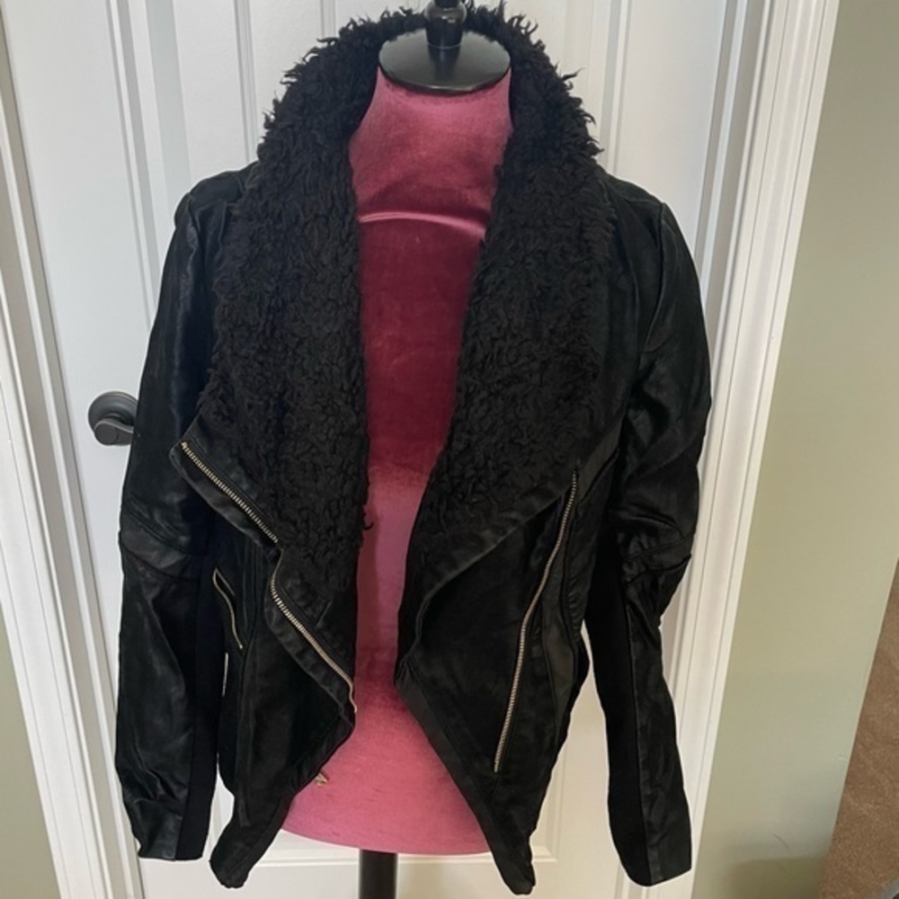 Guess Faux Fur Black Jacket SZ M